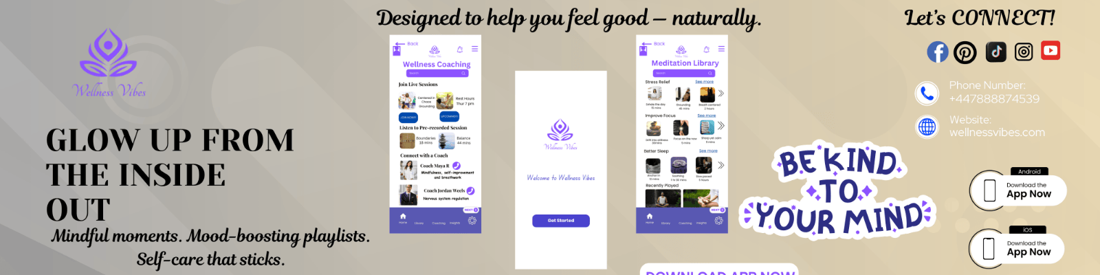 Wellness Vibes Website Banners 
